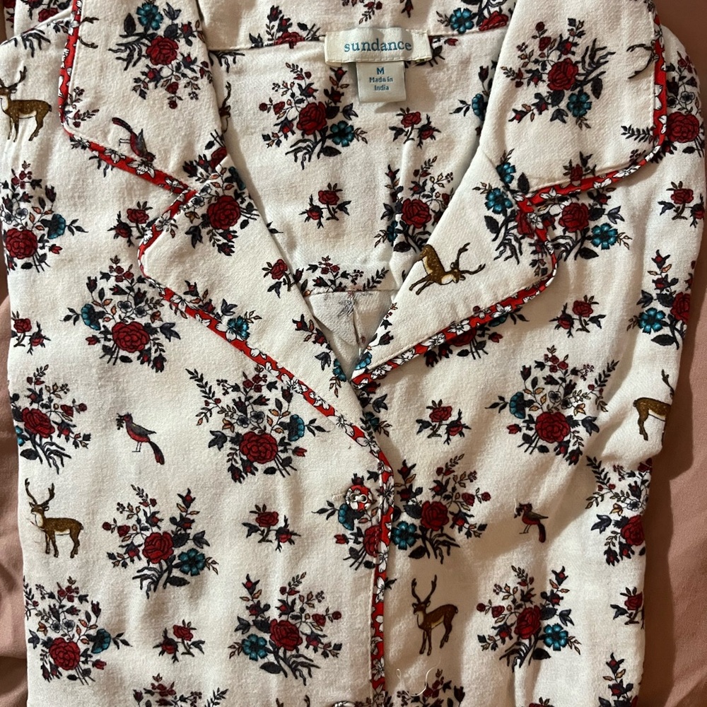 Sundance Floral Pajama Top Medium - New